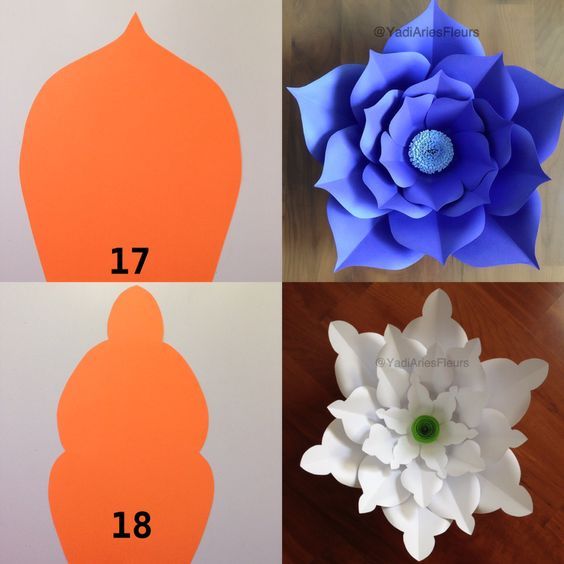 DIY - molde de folha das flores gigantes de papel