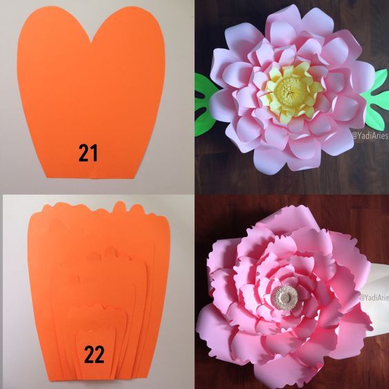 DIY - molde de folha das flores gigantes de papel