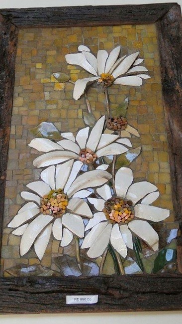 Mosaico pique assiette ou picassiette, DIY lindos quadros