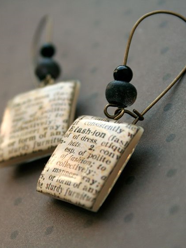 DIY - brincos de papel reciclado