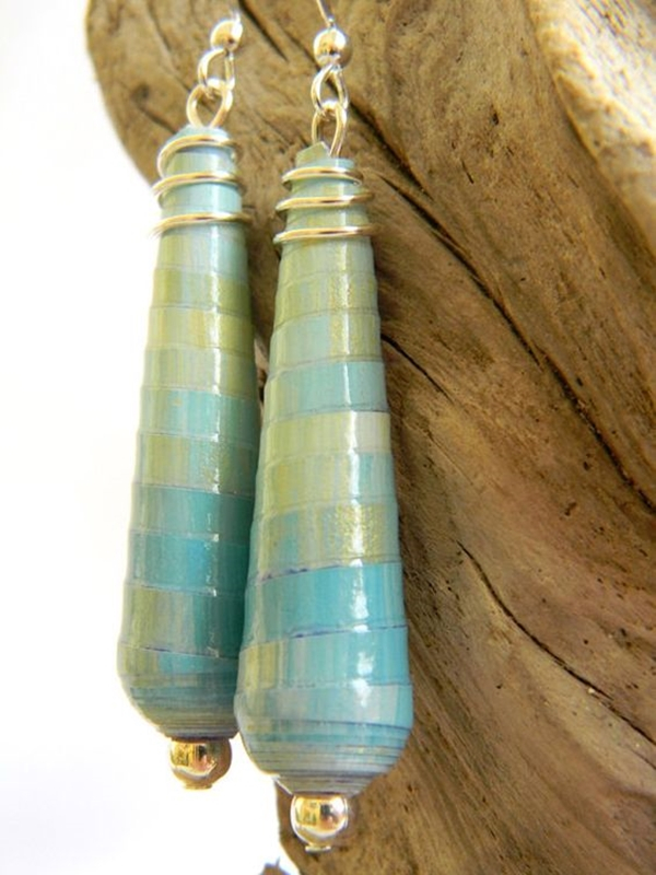 DIY - brincos de papel reciclado