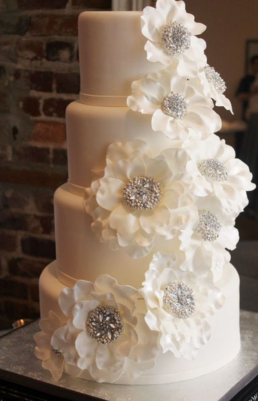 bolo para festa de bodas de prata - silver anniversary