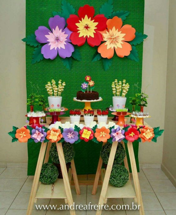 flores gigantes para festa de aniversário