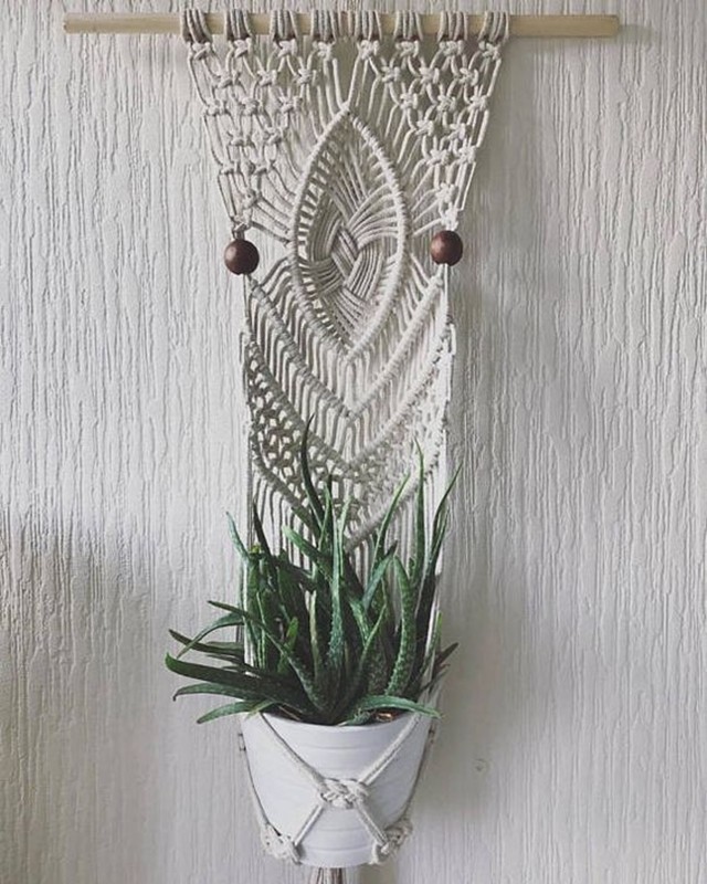 macrame porta-vaso - faça você mesmo