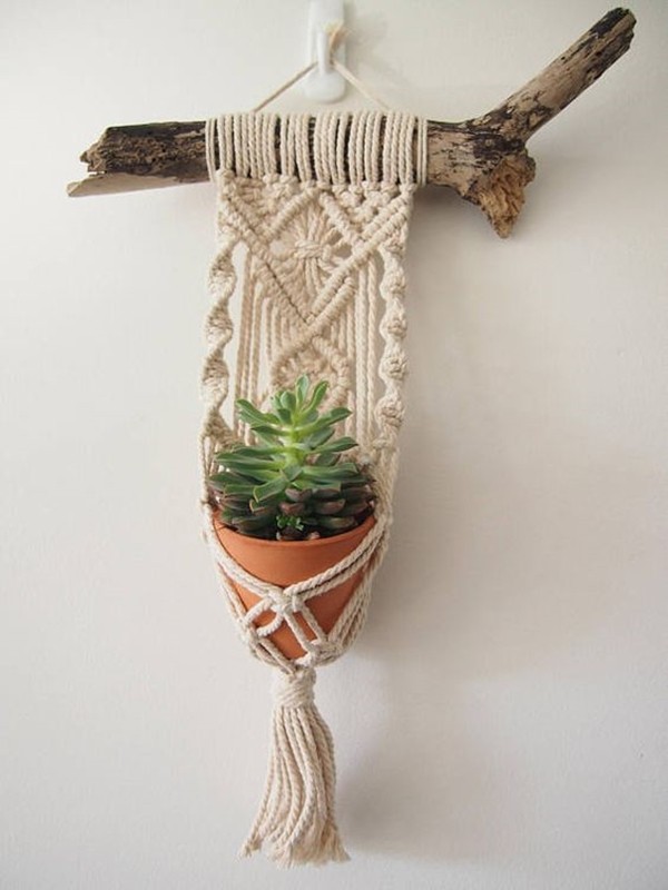 macrame porta-vaso - faça você mesmo