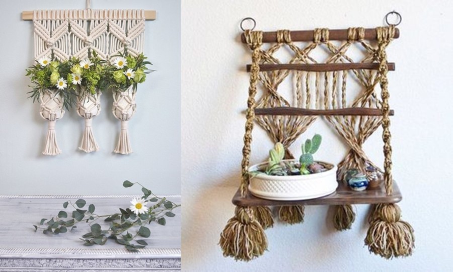 macrame porta-vaso - faça você mesmo