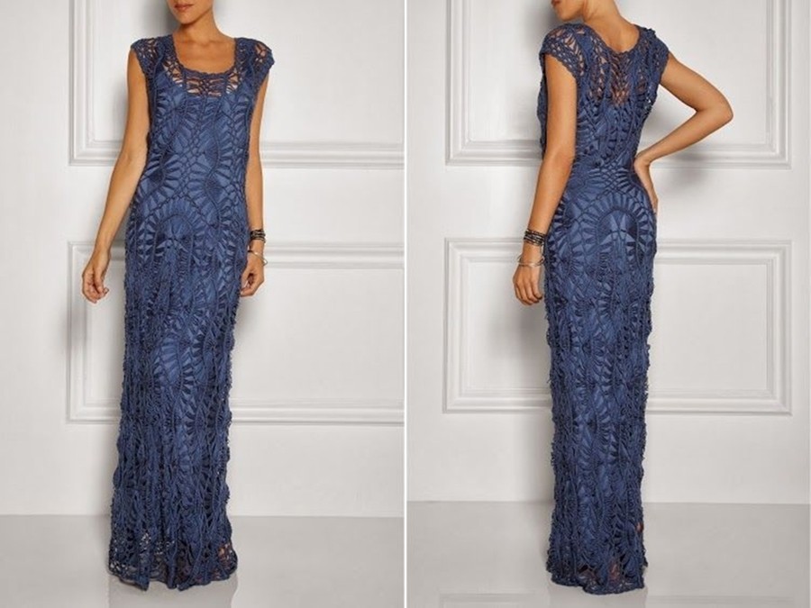 vestido em crochê de grampo