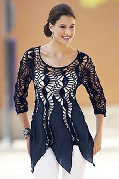 faça você mesma - blusa de crochê de grampo