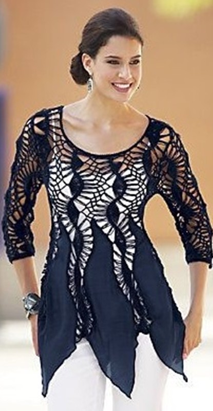faça você mesma - blusa de crochê de grampo