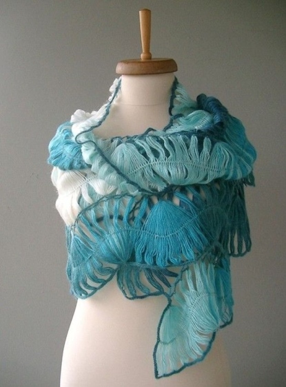 hairpin lace - shawl - crochê de grampo