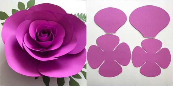 Molde de flor de papel gigante - giant flower