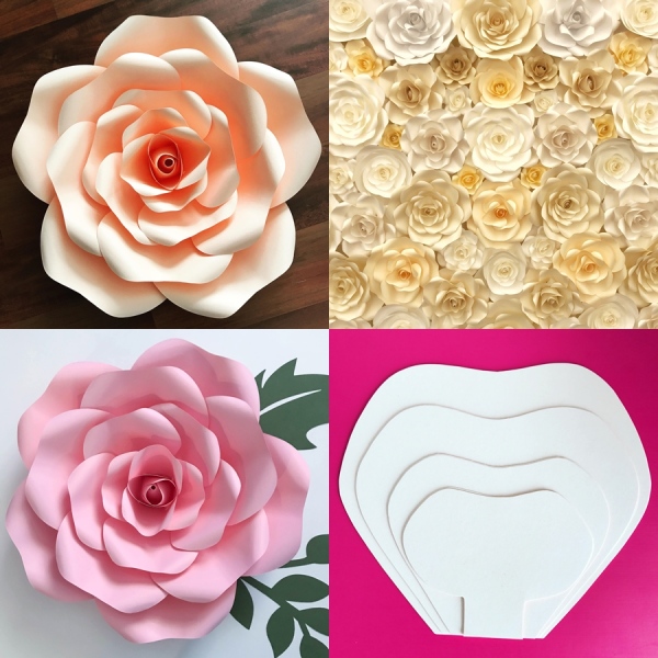 Moldes de flores de papel gigante - giant flower