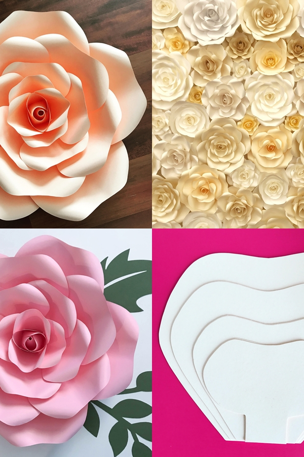 Moldes de flores de papel gigante - giant flower