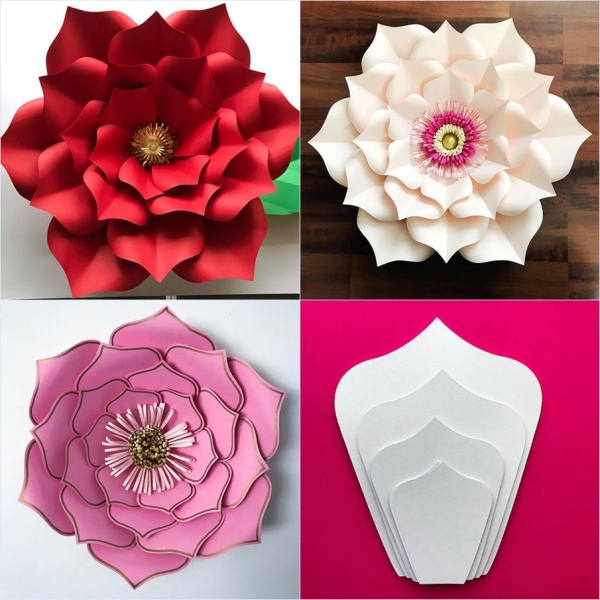 Moldes de flores de papel gigante - giant flower