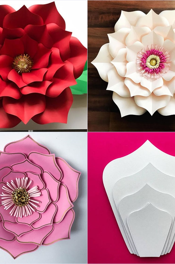 Moldes de flores de papel gigante - giant flower