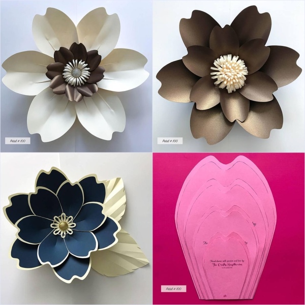 Moldes de flores gigantes de papel - giant flower