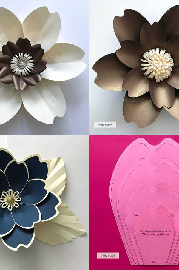 Moldes de flores gigantes de papel - giant flower