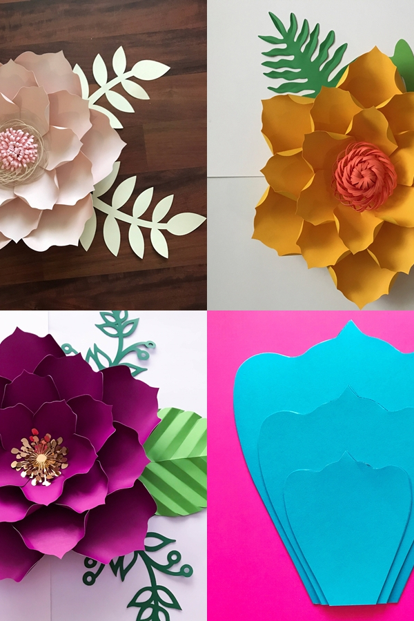 Moldes de flores gigantes de papel - giant flower