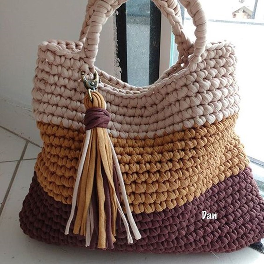 faça e lucre - bolsa de fio de malha