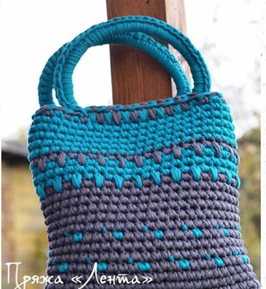 DIY - bolsa de fio de malha de crochê