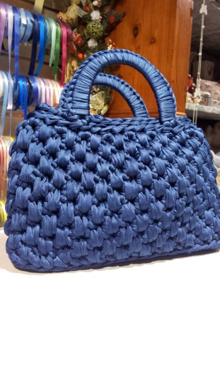 DIY - bolsa de fio de malha de crochê