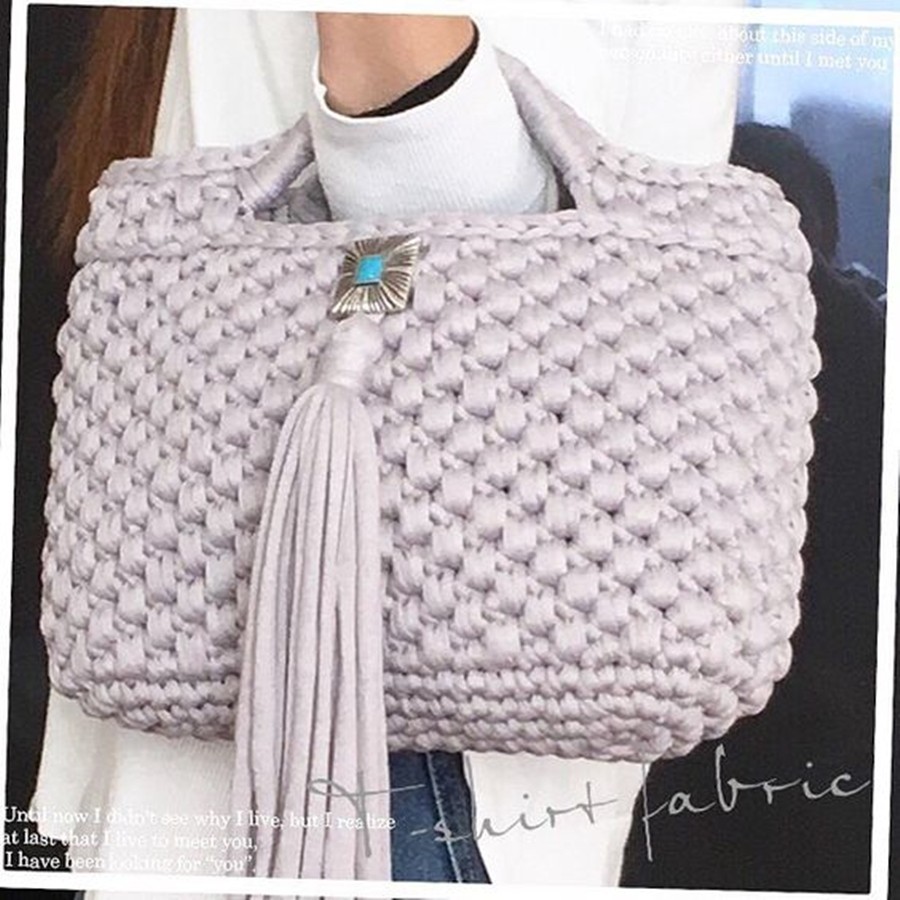 DIY - bolsa de fio de malha de crochê