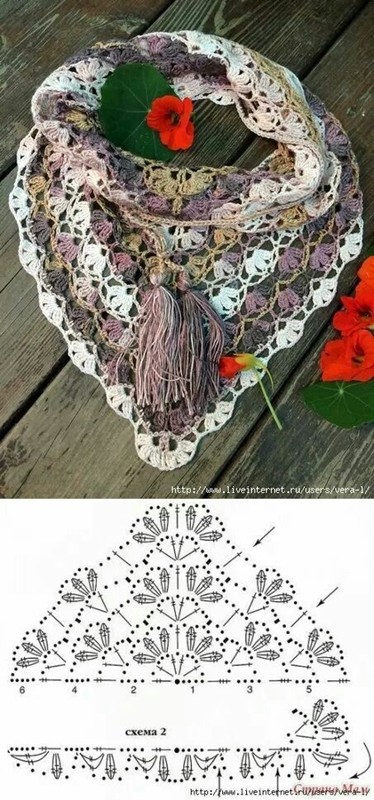 Faça você mesma - xale de crochê colorido