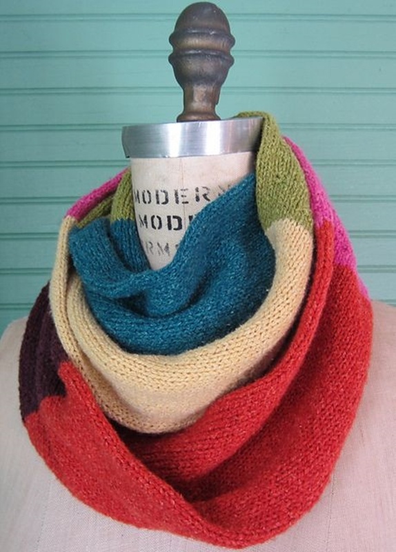 Faça você mesma - gola de tricô colorido