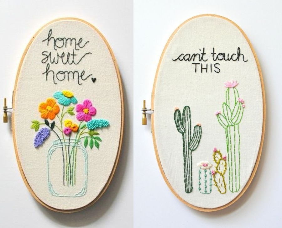 18 ideias de quadros bordado em bastidor