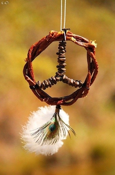 DIY Decor : Paz e Amor - o símbolo da Paz - filtro dos sonhos/dream catcher