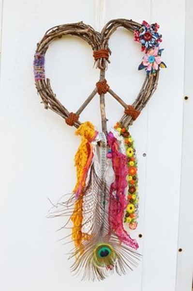 DIY Decor : Paz e Amor - o símbolo da Paz - filtro dos sonhos/dream catcher