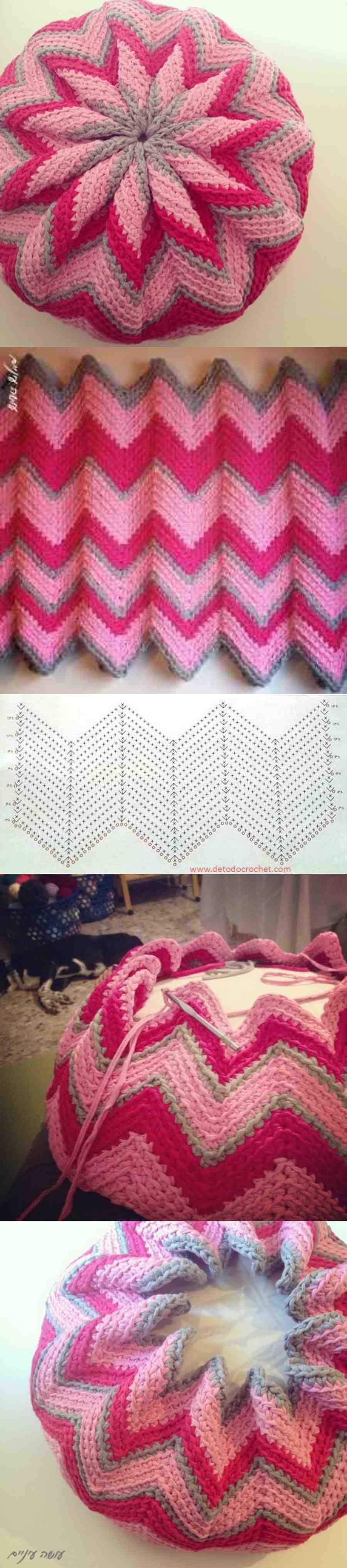Como fazer o crochê zig-zag virar estrela  - www.defrenteparaomar.com