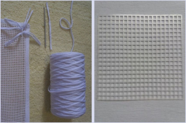 Tela talagarça e tela de plástico para artesanato