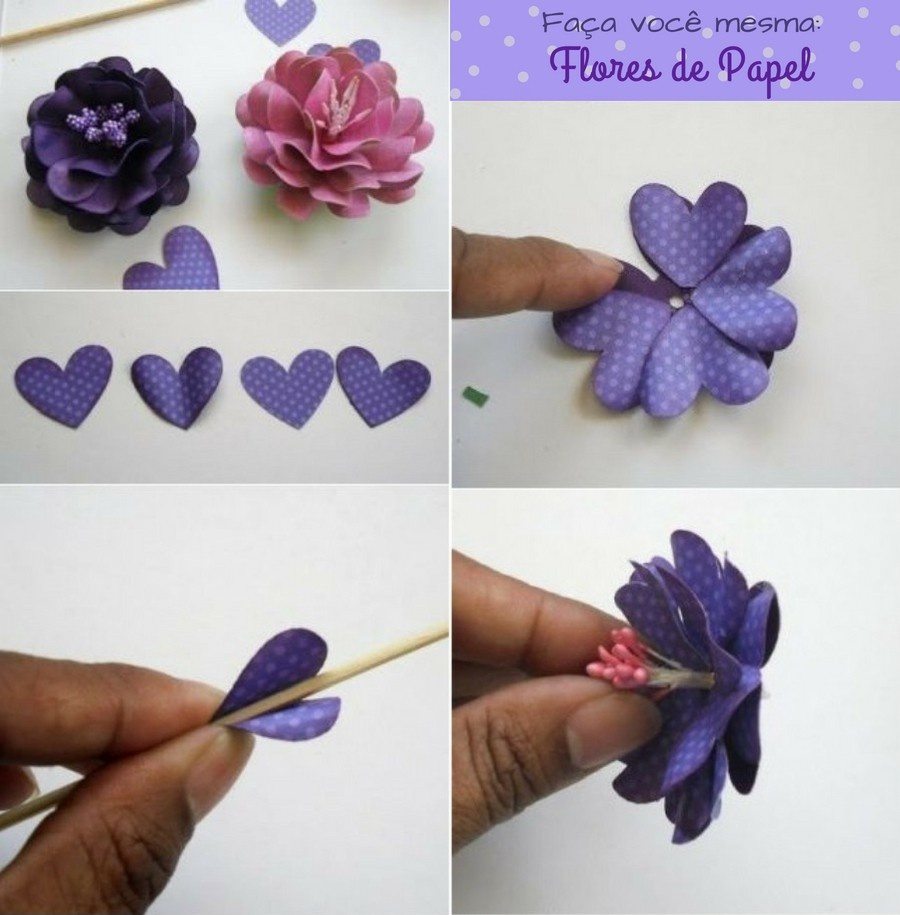 Passo-a-passo para fazer flores de papel