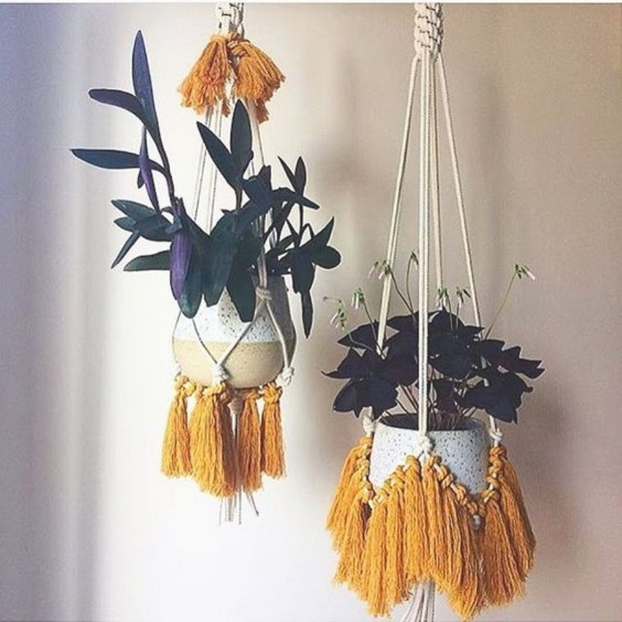 DIY - Suporte para vaso em macramê