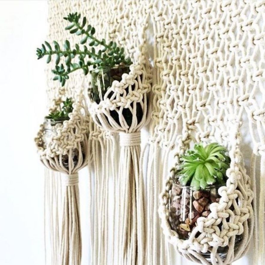Faça e decore : Suporte para vaso em macramê