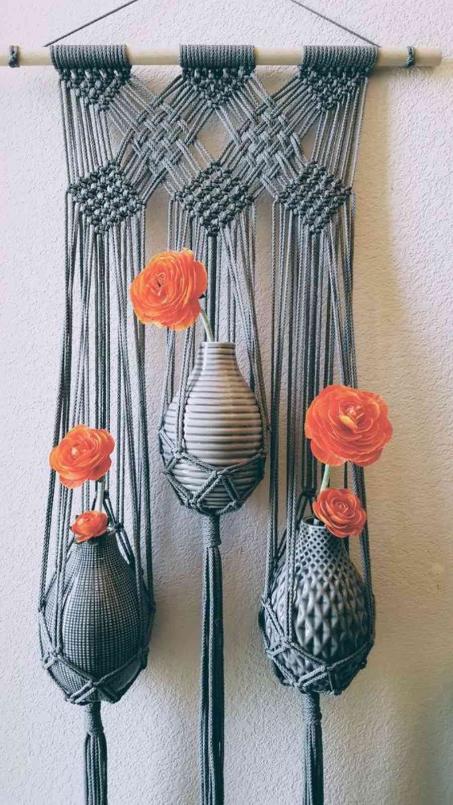 Faça você mesmo:  Suporte para vaso em macramê