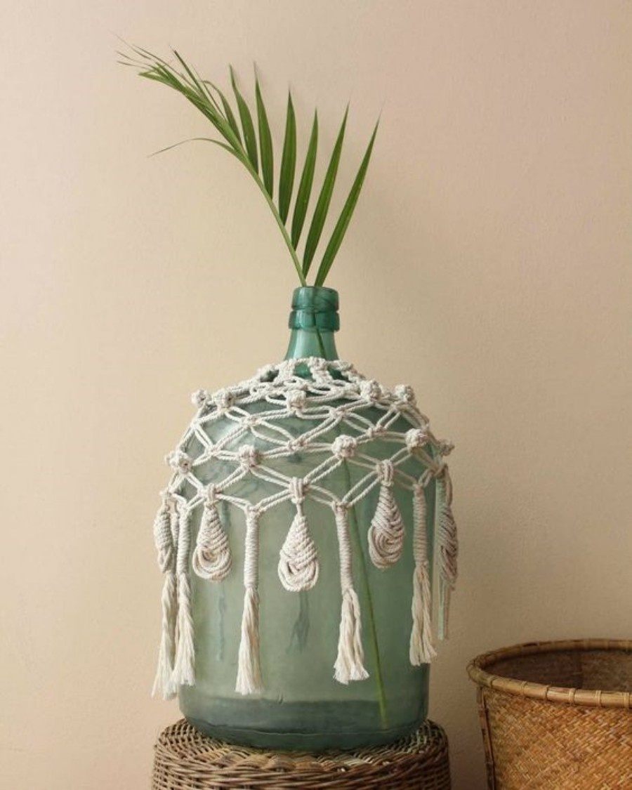 Faça e decore : Capa para vaso em macramê