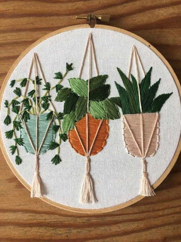DIY - Mini bordado com cactos e suculentas