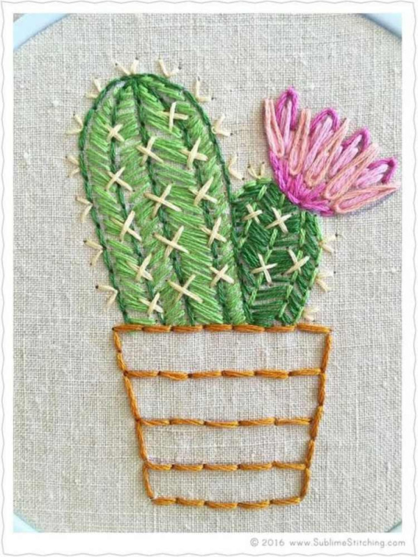 DIY - Mini bordado com cactos e suculentas