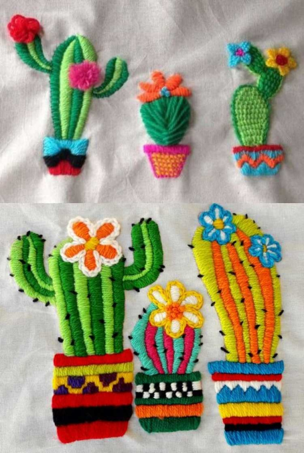 20 ideias para decorar bordando cactos e suculentas