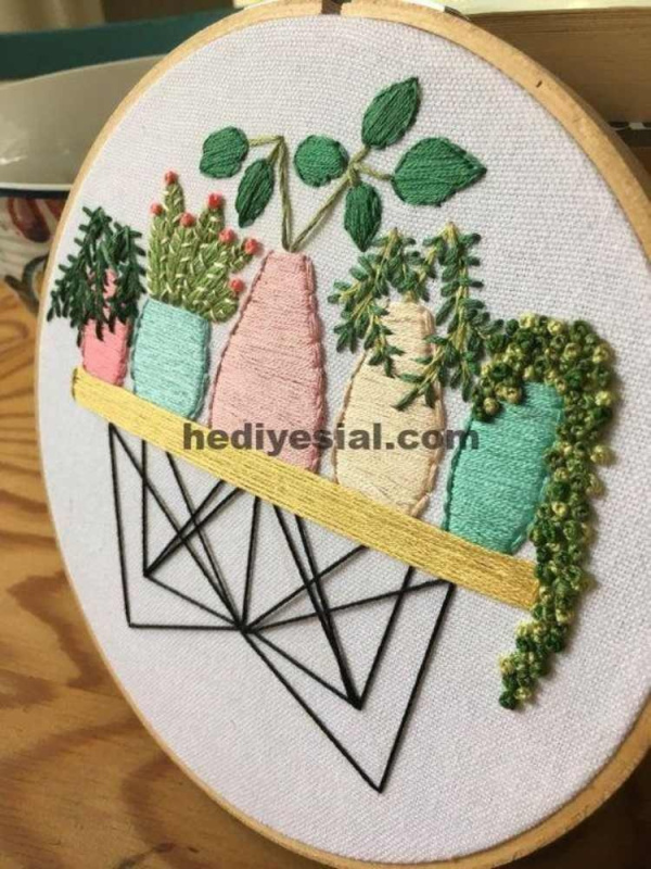 DIY - Mini bordado com cactos e suculentas