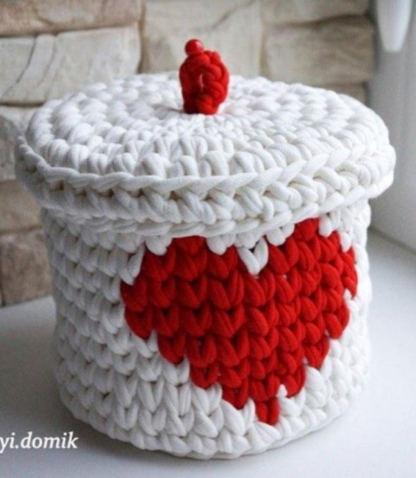 DIY - 14 Cestos de fio de malha com tampa