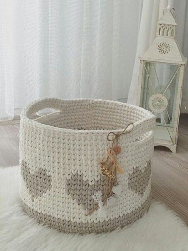 23 ideias de cestos com fio de malha para presentear