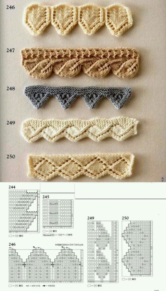 36 belos bicos  e barrados em tricô para copiar!
