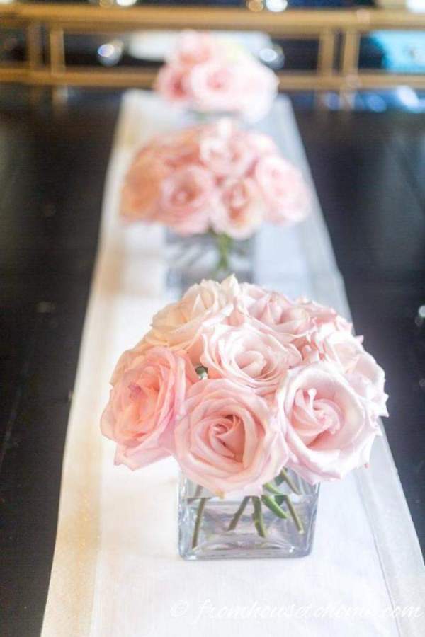 28 Ideias para decorar a festa de bodas de rosa