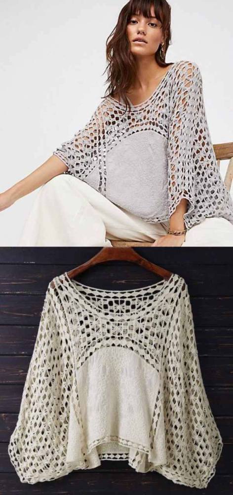 20 Modelos atuais de blusa de crochê