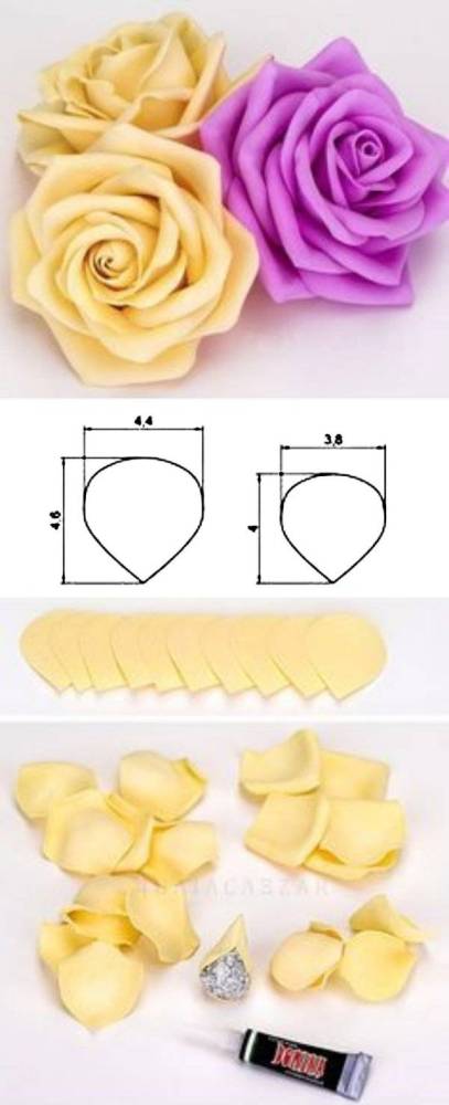 Ideias e modelos de flores de papel gigante - a rosa