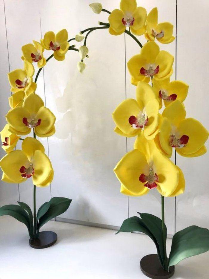 Ideias e modelos de flores de papel gigante - a orquídea