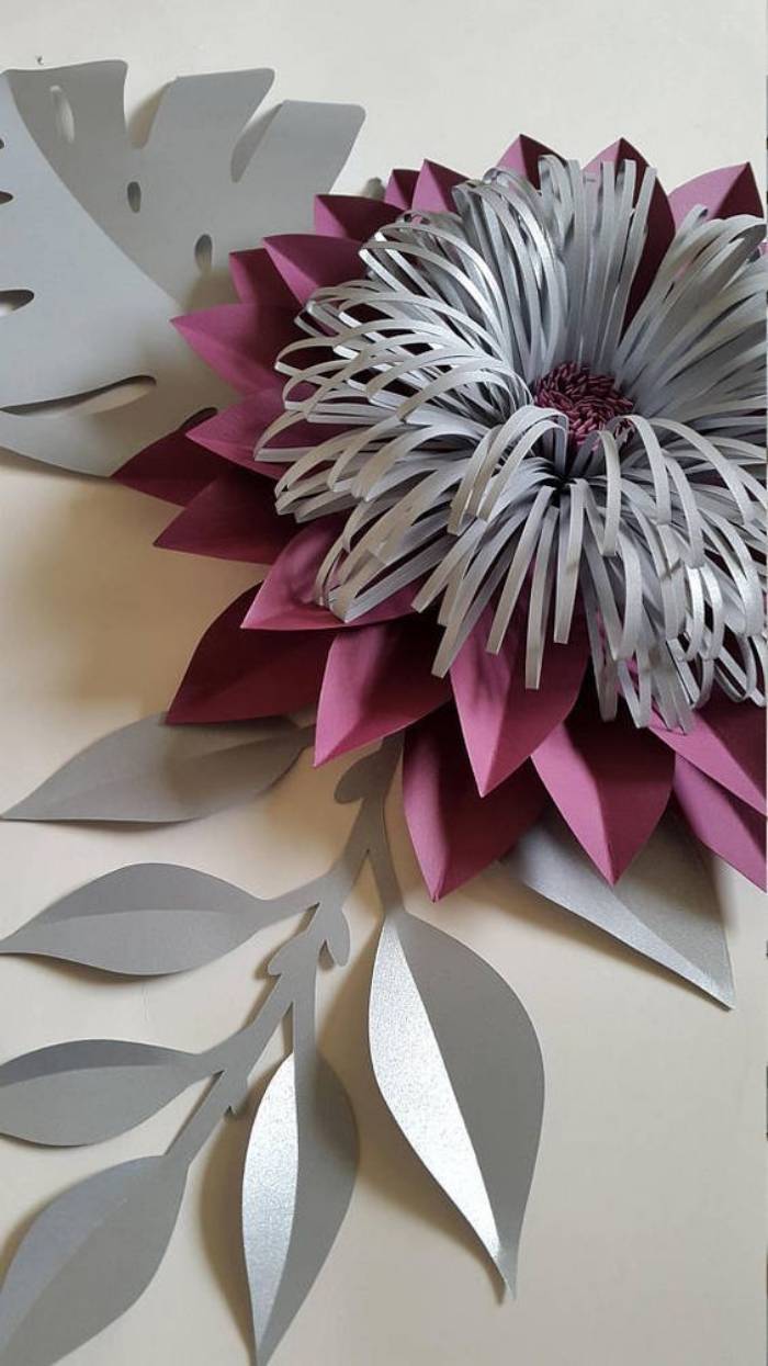 Ideias e modelos de flores de papel gigante
